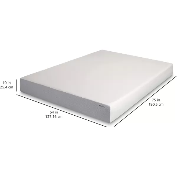 imageAmazon Basics Memory Foam Plush Mattress Queen WhiteGrey 80 x 60 x 8 inchesFull