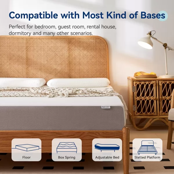 imageAmazon Basics Memory Foam Plush Mattress Queen WhiteGrey 80 x 60 x 8 inchesFull
