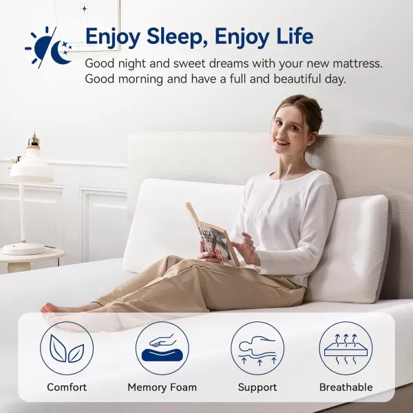 imageAmazon Basics Memory Foam Plush Mattress Queen WhiteGrey 80 x 60 x 8 inchesFull