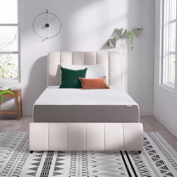 imageAmazon Basics Memory Foam Plush Mattress Queen WhiteGrey 80 x 60 x 8 inchesTwin