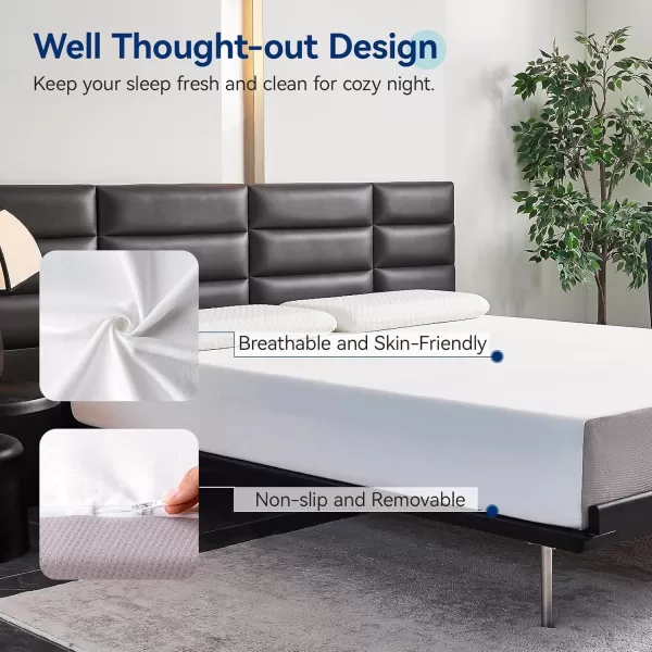 imageAmazon Basics Memory Foam Plush Mattress Queen WhiteGrey 80 x 60 x 8 inchesTwin