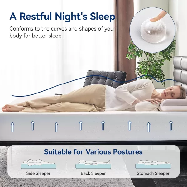 imageAmazon Basics Memory Foam Plush Mattress Queen WhiteGrey 80 x 60 x 8 inchesTwin