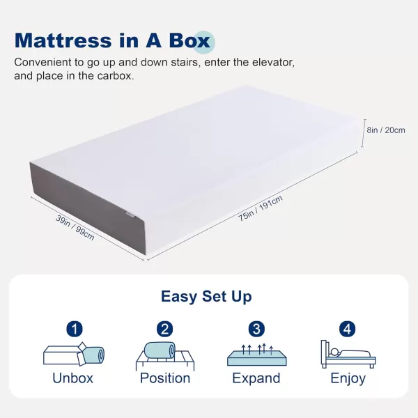 imageAmazon Basics Memory Foam Plush Mattress Queen WhiteGrey 80 x 60 x 8 inchesTwin