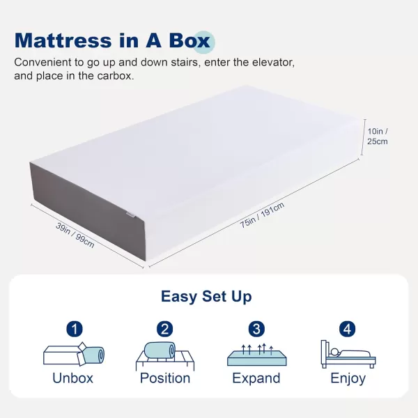 imageAmazon Basics Memory Foam Plush Mattress Queen WhiteGrey 80 x 60 x 8 inchesTwin