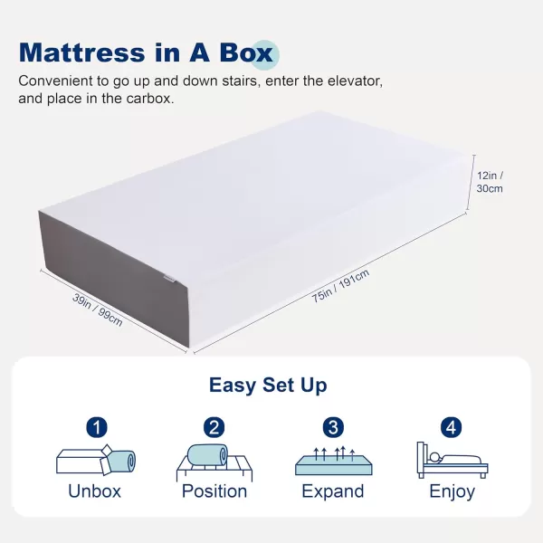 imageAmazon Basics Memory Foam Plush Mattress Queen WhiteGrey 80 x 60 x 8 inchesTwin