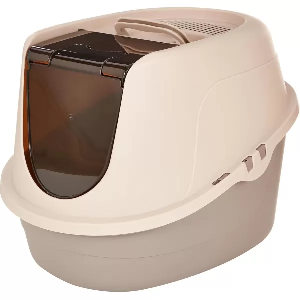 imageAmazon Basics NoMess Hooded Enclosed Cat Litter Box Large Multicolor 24 in x 18 in x 17 inMulticolor