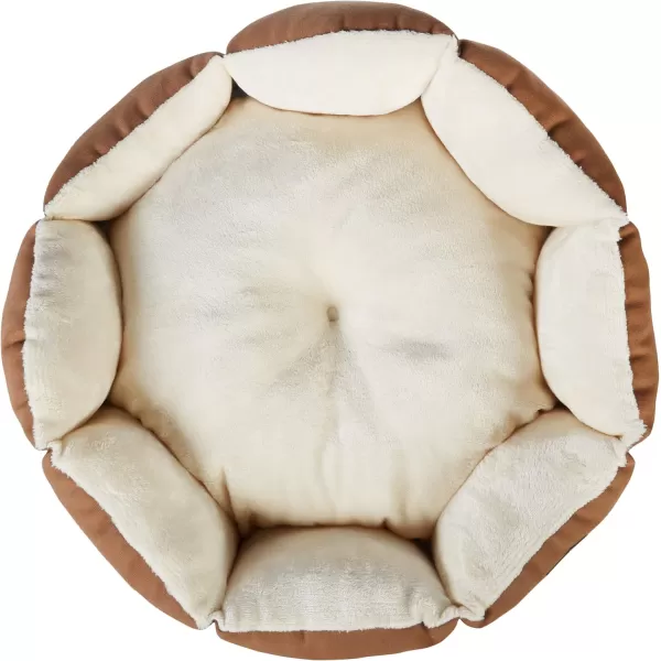 imageAmazon Basics Round Bolster Pet Bed for Dog or Cat with Flannel Top 20Inch Brown and IvoryOctagon
