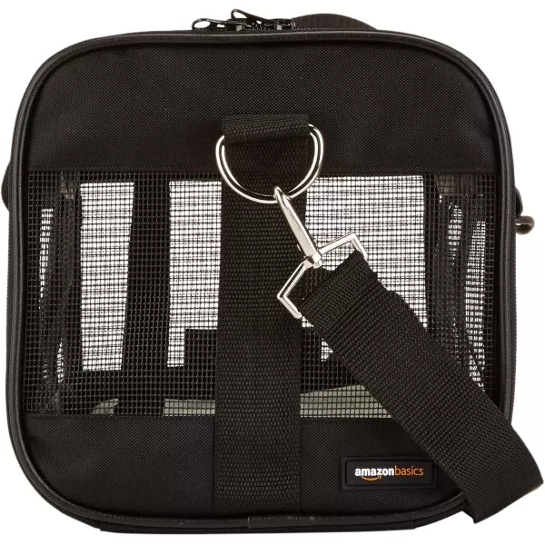 imageAmazon Basics SoftSided Mesh Pet Travel Carrier for Dog Cat Medium 165quot L x 94quot W x 98quot H Black138L x 87W x 87H