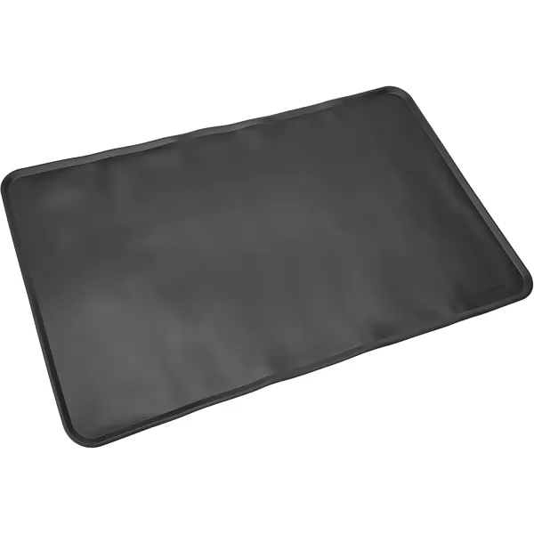 imageAmazon Basics Waterproof AntiSlip Silicone Pet Food and Water Bowl Mat Solid 185 x 115 Inches BlackBlack