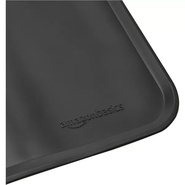 imageAmazon Basics Waterproof AntiSlip Silicone Pet Food and Water Bowl Mat Solid 185 x 115 Inches BlackBlack