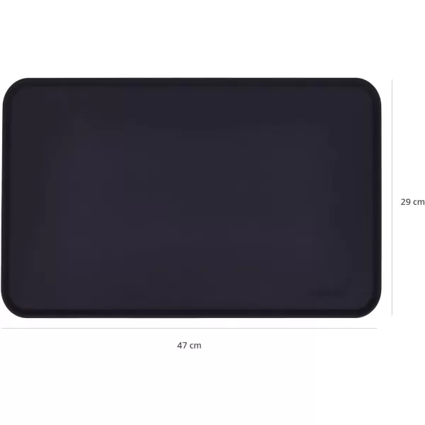 imageAmazon Basics Waterproof AntiSlip Silicone Pet Food and Water Bowl Mat Solid 185 x 115 Inches BlackBlack