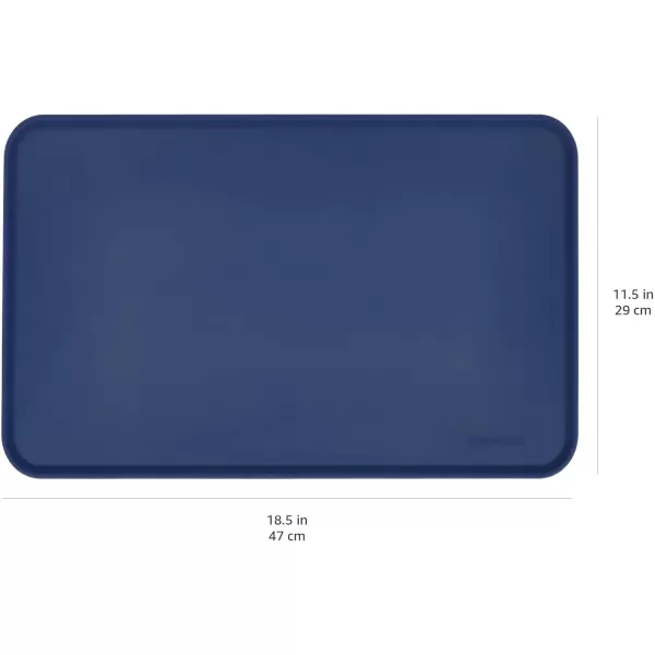 imageAmazon Basics Waterproof AntiSlip Silicone Pet Food and Water Bowl Mat Solid 185 x 115 Inches BlackBlue