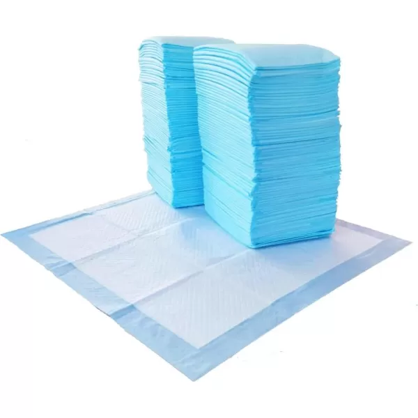 imageAmazon Basics Absorbent Puppy Pads for Potty Training and Incontinence 5Layer LeakProof Design QuickDry Surface Regular Size 22 x 22 Inch Scented Pack of 100 Blue ampamp WhiteRegular 100 Count