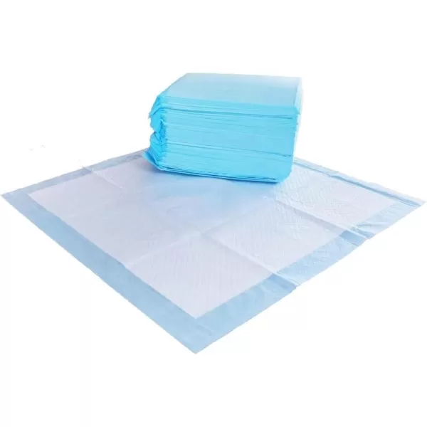 imageAmazon Basics Absorbent Puppy Pads for Potty Training and Incontinence 5Layer LeakProof Design QuickDry Surface Regular Size 22 x 22 Inch Scented Pack of 100 Blue ampamp WhiteRegular 50 Count