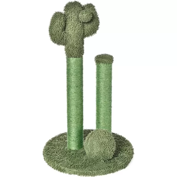 imageAmazon Basics Cactus Cat Scratching Triple Posts with Dangling Ball Small 23quot Green