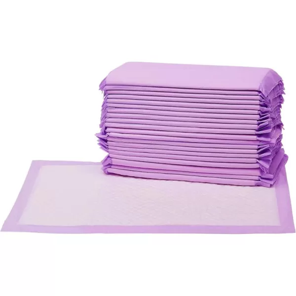 imageAmazon Basics Cat Pad Refills for Litter Box Fresh Scent Pack of 40 Purple and WhiteLemon