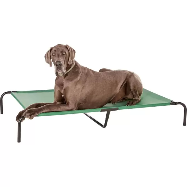 imageAmazon Basics Cooling Elevated Breathable Pet Bed For Dog XLarge 601 x 371 x 89 Inches 1 count GreyGreen