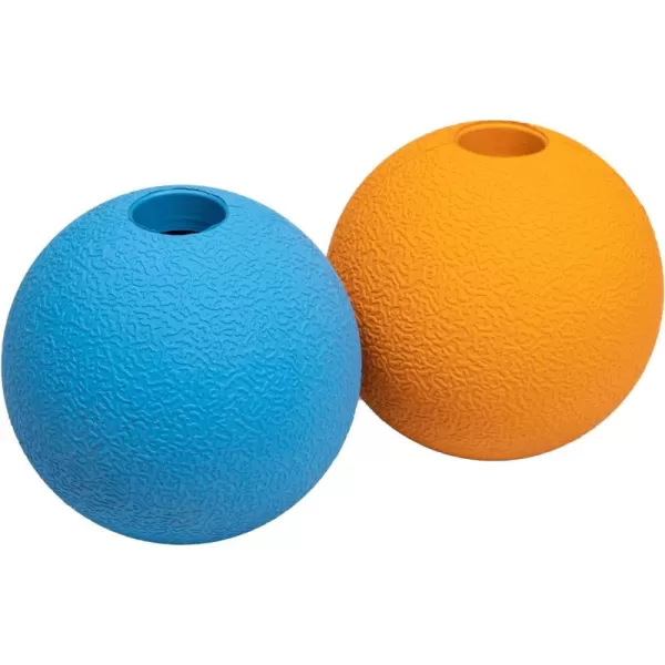 imageAmazon Basics Dog Toys Interactive Assorted Rubber Balls Pack of 3 25 inch MultiColor BlueOrangeFetch Balls Pack of 2