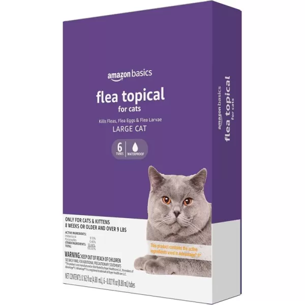 imageAmazon Basics Flea Topical for Large Cats Over 9 pounds 6 Count6 Count