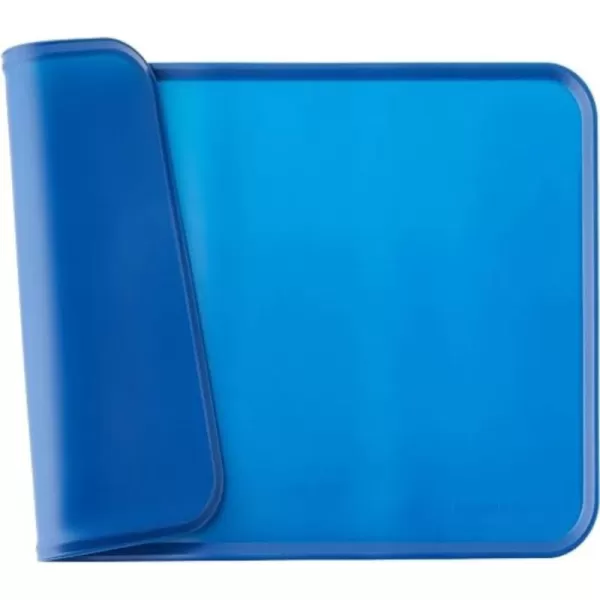 imageAmazon Basics Waterproof AntiSlip Silicone Pet Food and Water Bowl Mat Solid 185 x 115 Inches BlackBlue