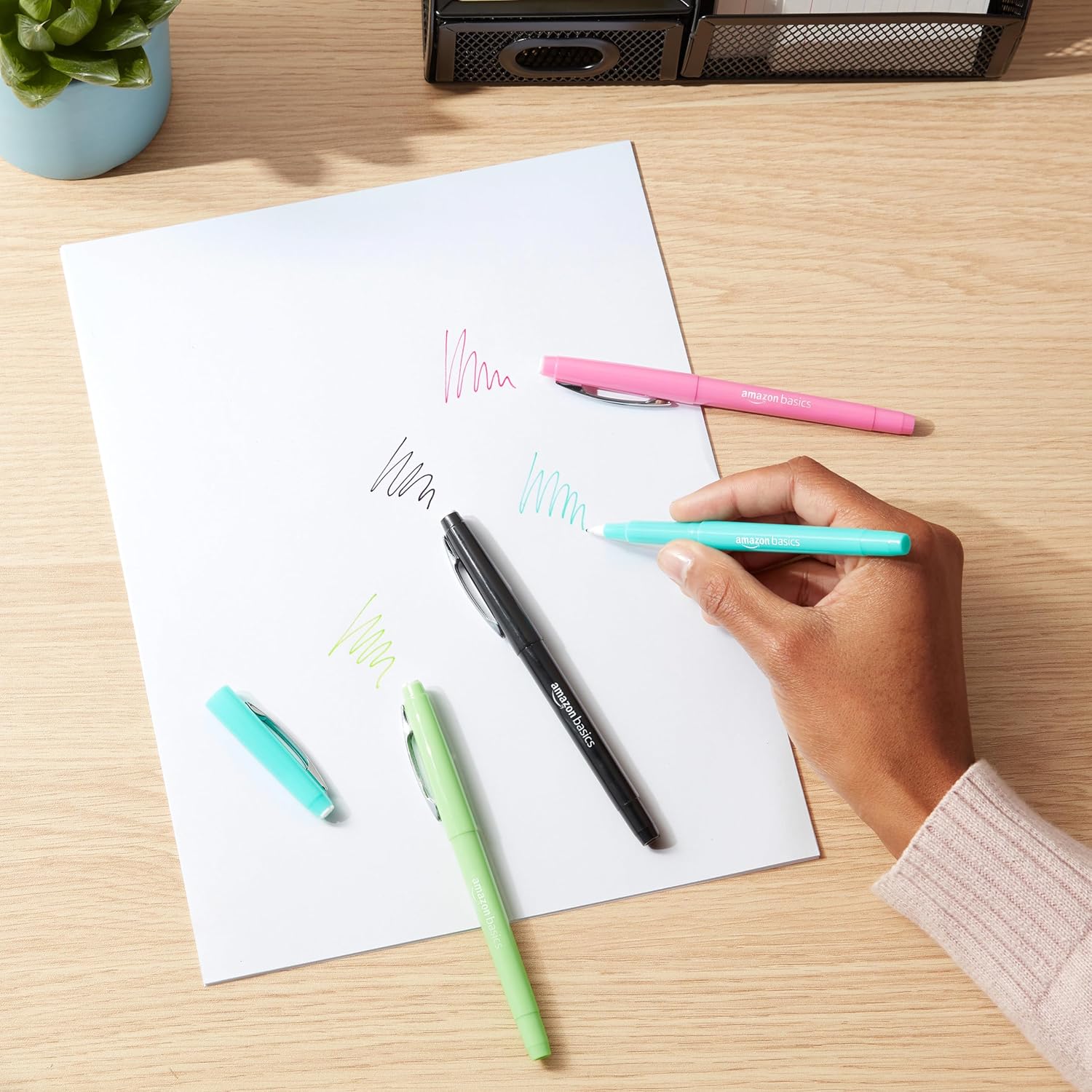 imageAmazon Basics Felt Tip Marker Pens 12Pack Assorted ColorsAssorted Colors