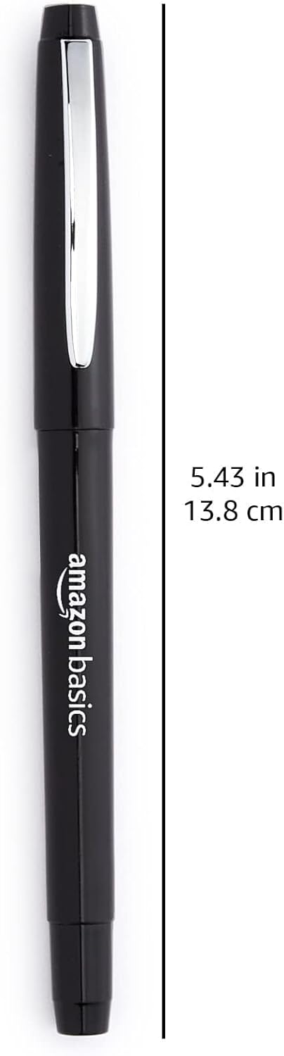 imageAmazon Basics Felt Tip Marker Pens 12Pack Assorted ColorsBlack