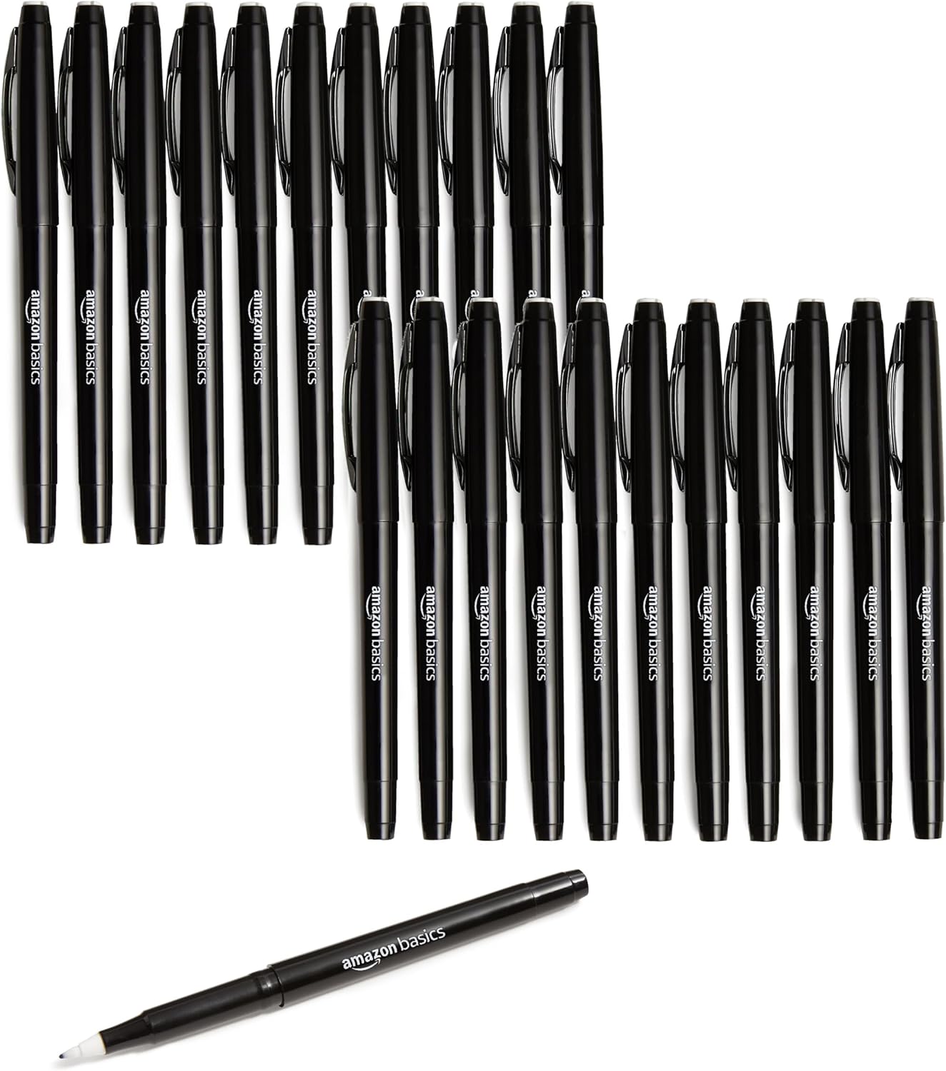 imageAmazon Basics Felt Tip Marker Pens 12Pack Assorted ColorsBlack