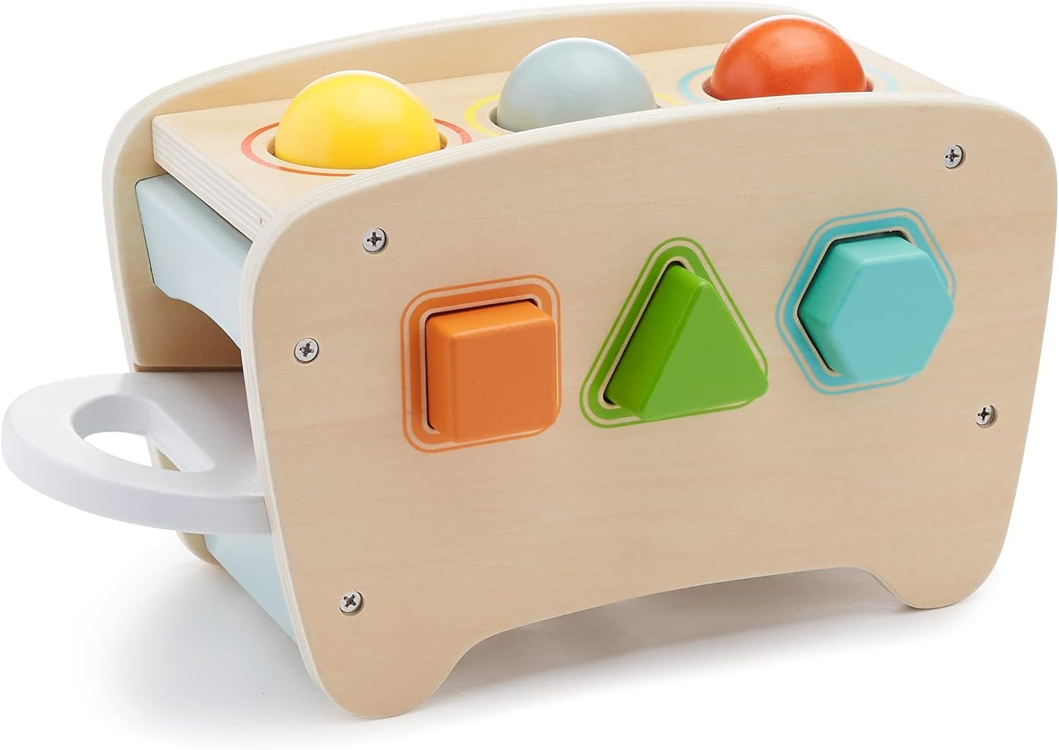 imageAmazon Basics Musical Pounding Bench With Xylophone and Shape Sorter ToyKids Gift for Toddlers Age 18M Boy Girl Baby 116 x 52 x 63 inches Multicolor