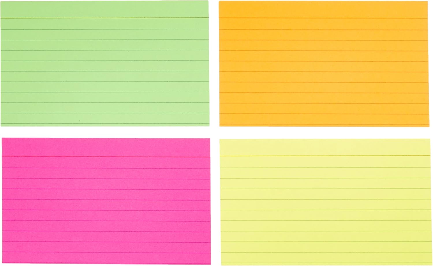 imageAmazon Basics Ruled Index Flash Cards for Studying and Note Taking Assorted Neon Colored 3x5 Inch 300CountAssorted Neon