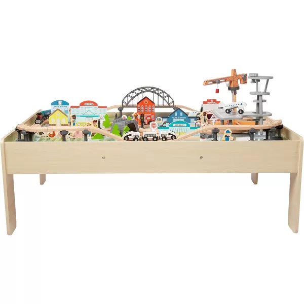 imageAmazon Basics 120 Piece Wooden Train Set and Tablekids Gift for Age 3Y Multi 474 x 3346 x 1614 inches