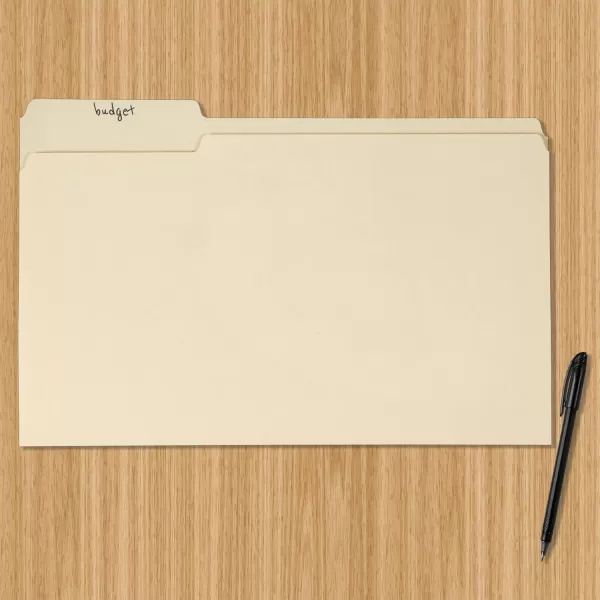 imageAmazon Basics 13Cut Tab Assorted Positions File Folders Letter Size Manila  Pack of 100Manila