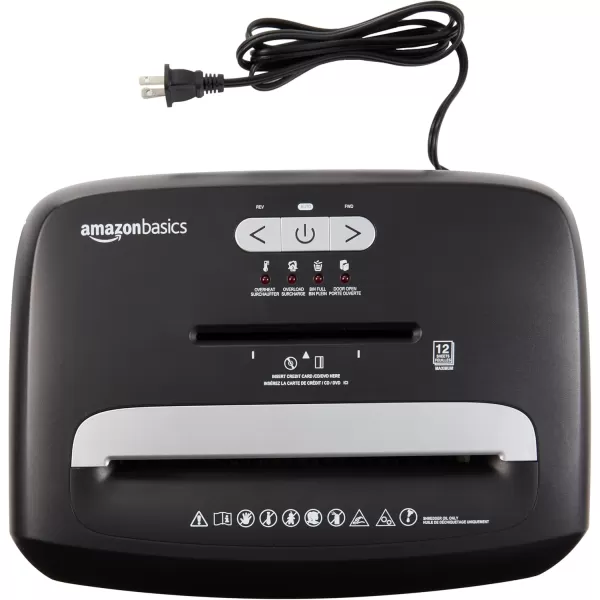 imageAmazon Basics 150 Sheet Autofeed Micro Cut Paper Credit Card Shredder for Security Black12 Sheet