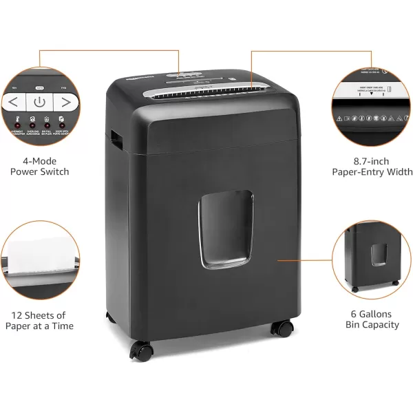 imageAmazon Basics 150 Sheet Autofeed Micro Cut Paper Credit Card Shredder for Security Black12 Sheet