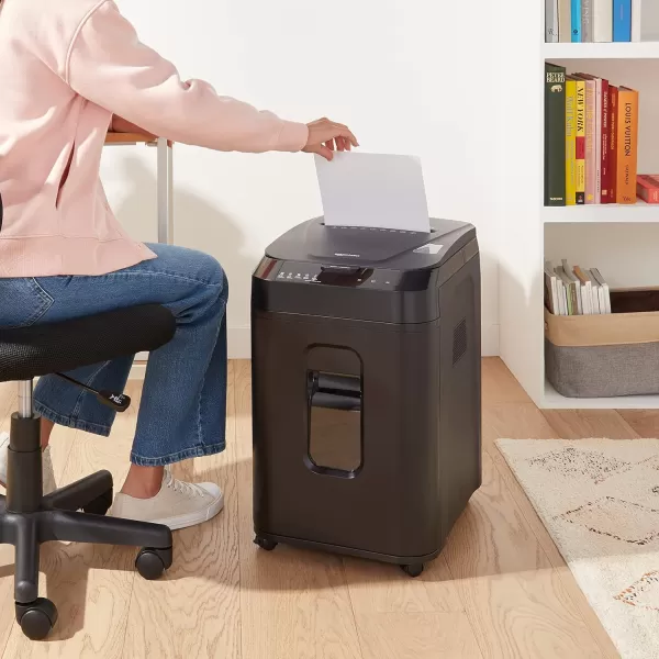 imageAmazon Basics 150 Sheet Autofeed Micro Cut Paper Credit Card Shredder for Security Black150 Sheet