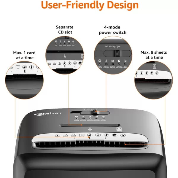 imageAmazon Basics 150 Sheet Autofeed Micro Cut Paper Credit Card Shredder for Security Black8 Sheet