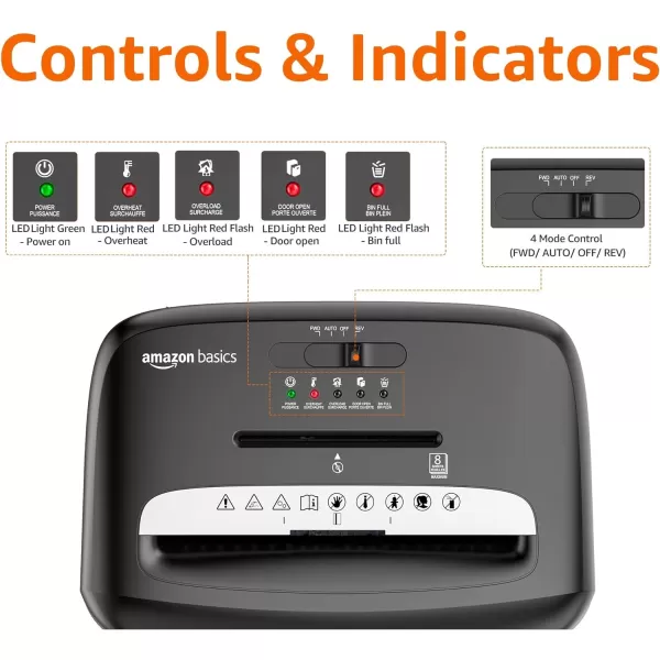 imageAmazon Basics 150 Sheet Autofeed Micro Cut Paper Credit Card Shredder for Security Black8 Sheet