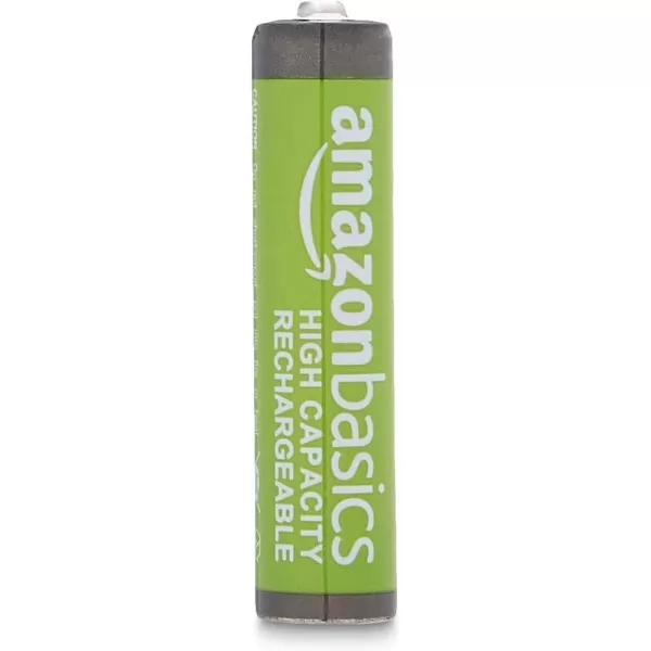 imageAmazon Basics 24Pack Rechargeable AAA HighCapacity NiMH Batteries 850 mAh Recharge up to 500x Times PreCharged12 Count Pack of 1