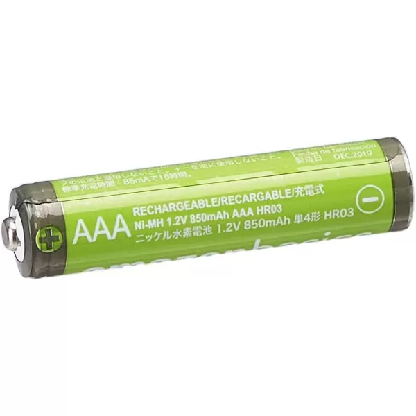 imageAmazon Basics 24Pack Rechargeable AAA HighCapacity NiMH Batteries 850 mAh Recharge up to 500x Times PreCharged16 Count Pack of 1