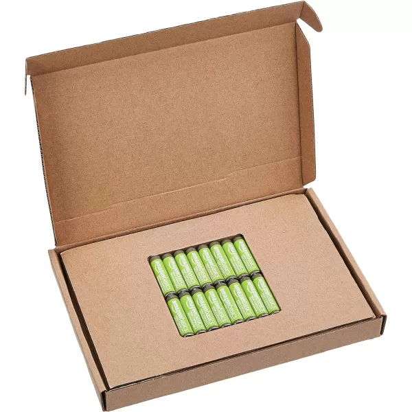 imageAmazon Basics 24Pack Rechargeable AAA HighCapacity NiMH Batteries 850 mAh Recharge up to 500x Times PreCharged16 Count Pack of 1