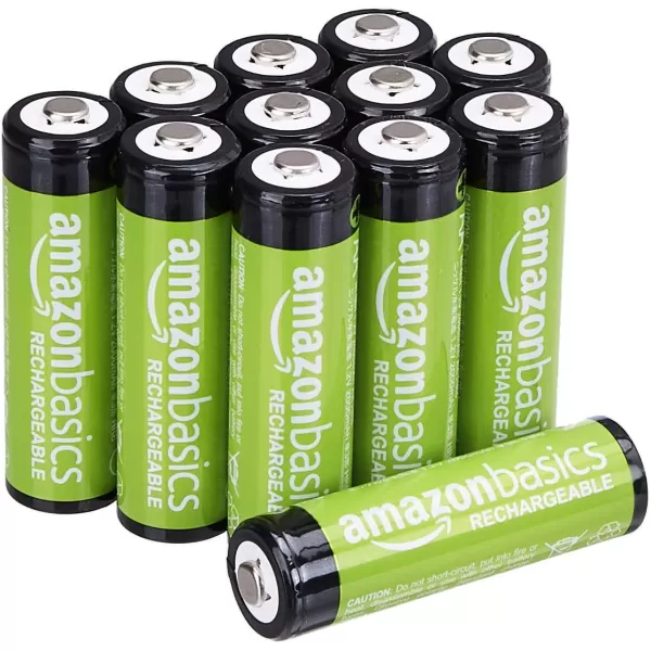 imageAmazon Basics 24Pack Rechargeable AAA HighCapacity NiMH Batteries 850 mAh Recharge up to 500x Times PreCharged24 Count Pack of 1