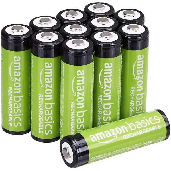 imageAmazon Basics 24Pack Rechargeable AAA HighCapacity NiMH Batteries 850 mAh Recharge up to 500x Times PreCharged24 Count Pack of 1