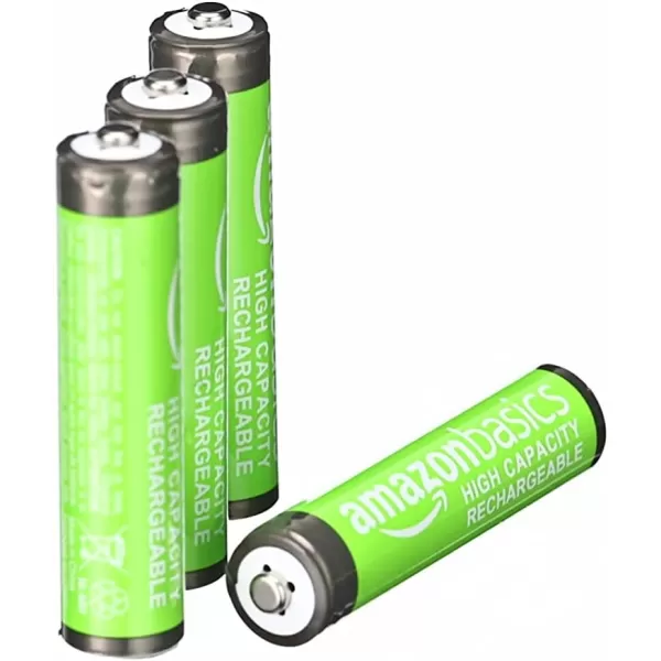 imageAmazon Basics 24Pack Rechargeable AAA HighCapacity NiMH Batteries 850 mAh Recharge up to 500x Times PreCharged4 Count Pack of 1