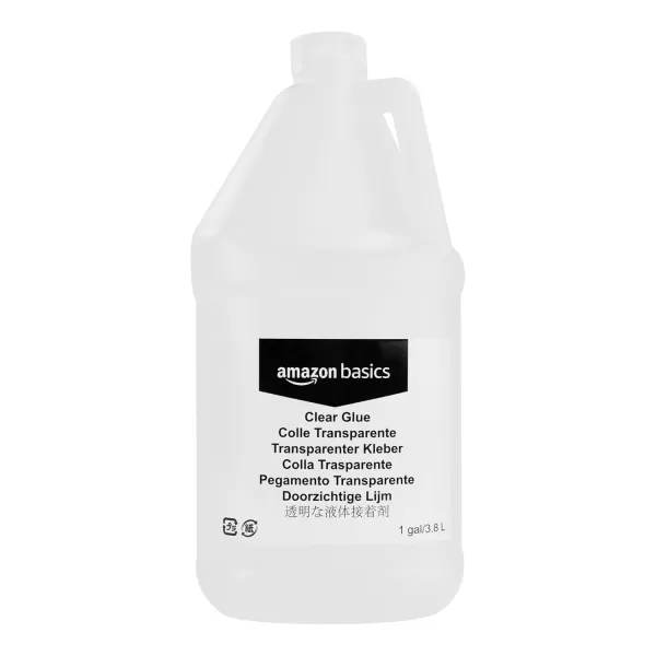 imageAmazon Basics All Purpose Washable School Clear Liquid Glue  Great for Making Slime 1 GallonClear