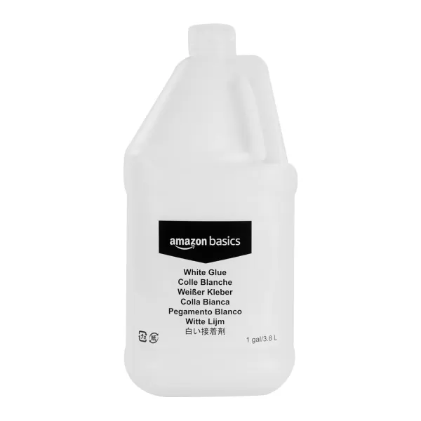imageAmazon Basics All Purpose Washable School Clear Liquid Glue  Great for Making Slime 1 GallonWhite