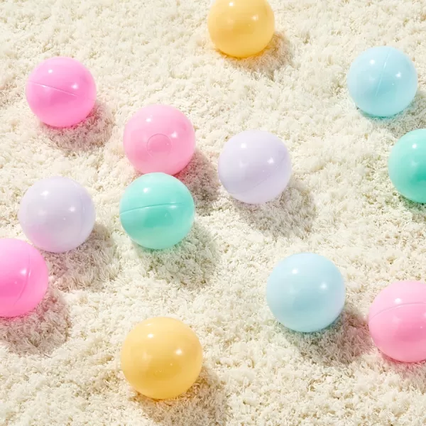 imageAmazon Basics BPA Free CrushProof Plastic Ball Pit Balls with Storage Bag for Toddlers Kids 12 Months Play Pack of 1000 Balls 6 Bright Colors6 Pastel Colors