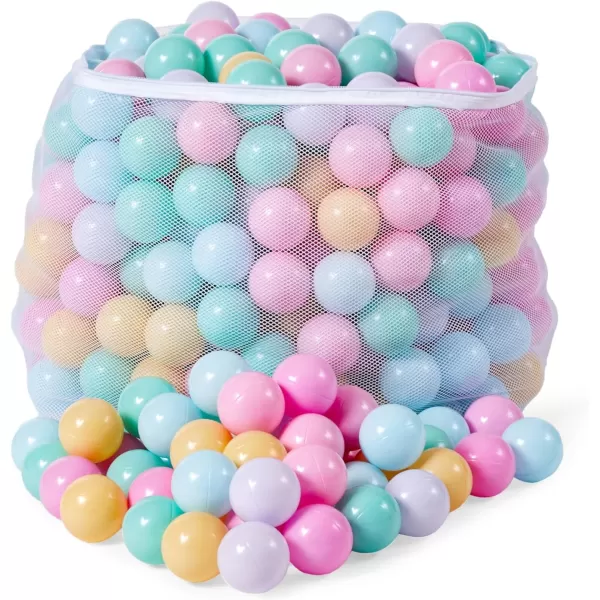 imageAmazon Basics BPA Free CrushProof Plastic Ball Pit Balls with Storage Bag for Toddlers Kids 12 Months Play Pack of 1000 Balls 6 Bright Colors6 Pastel Colors