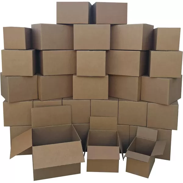 imageAmazon Basics Cardboard Moving Boxes in Small Medium and Large Sizes Assorted Pack of 30 BrownBrown