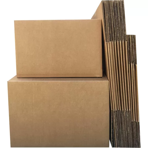 imageAmazon Basics Cardboard Moving Boxes in Small Medium and Large Sizes Assorted Pack of 30 BrownBrown