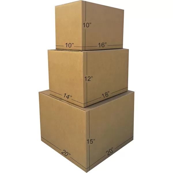 imageAmazon Basics Cardboard Moving Boxes in Small Medium and Large Sizes Assorted Pack of 30 BrownBrown