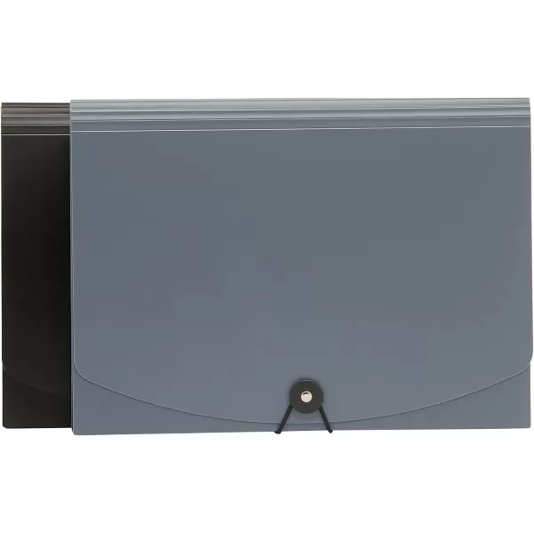 imageAmazon Basics Expanding Organizer File Folder Letter Size  Black 1PackBlack  Gray